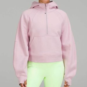 Lululemon Pink Peony Scuba hoodie half zip